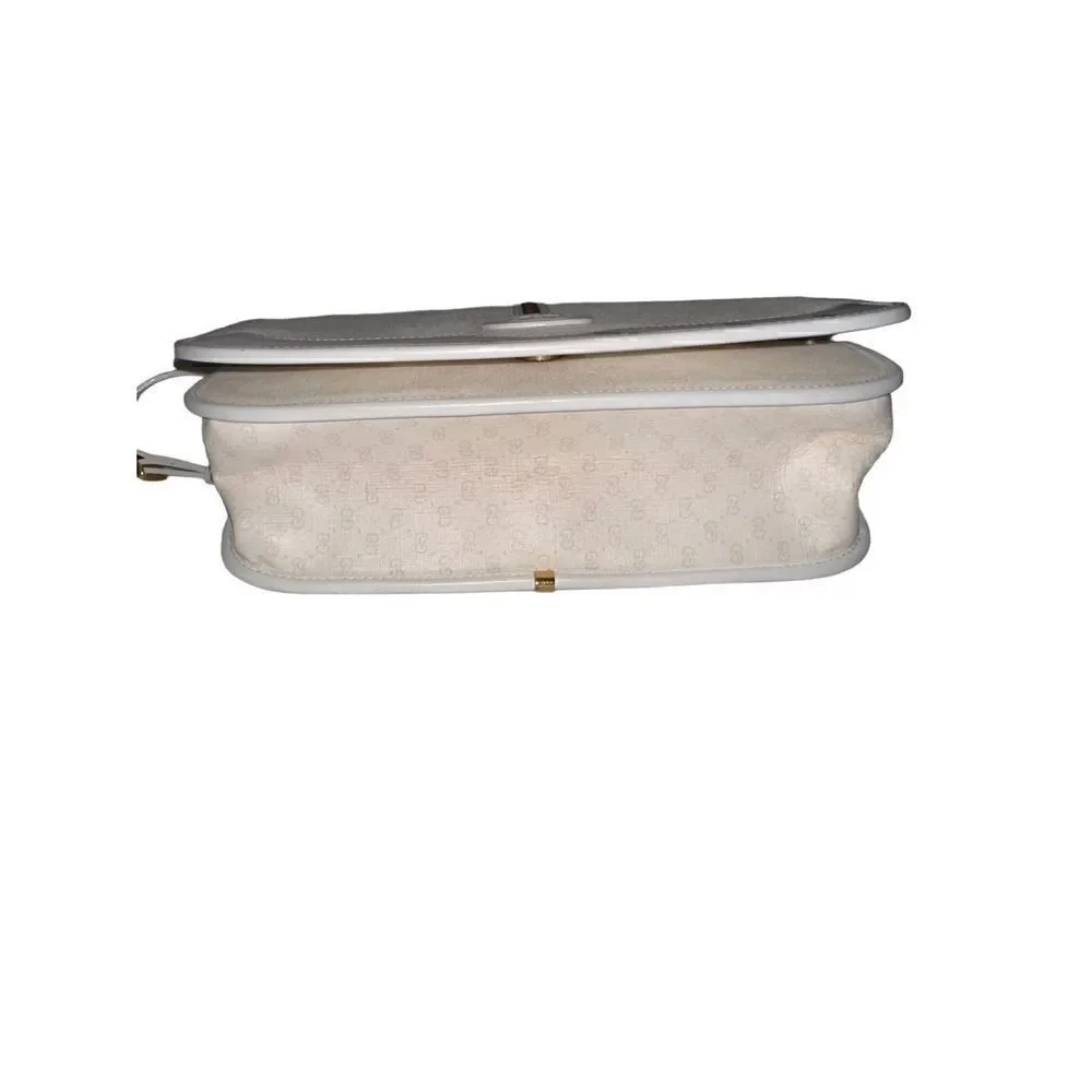 Gucci white Gg canvas and leather cross body bag